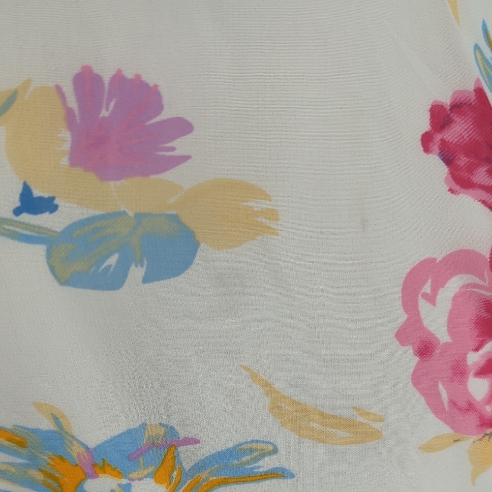 Rare Floral Sweetheart A Line Maxi Dress White Pink XL preppy bohemian summer - Picture 8 of 9
